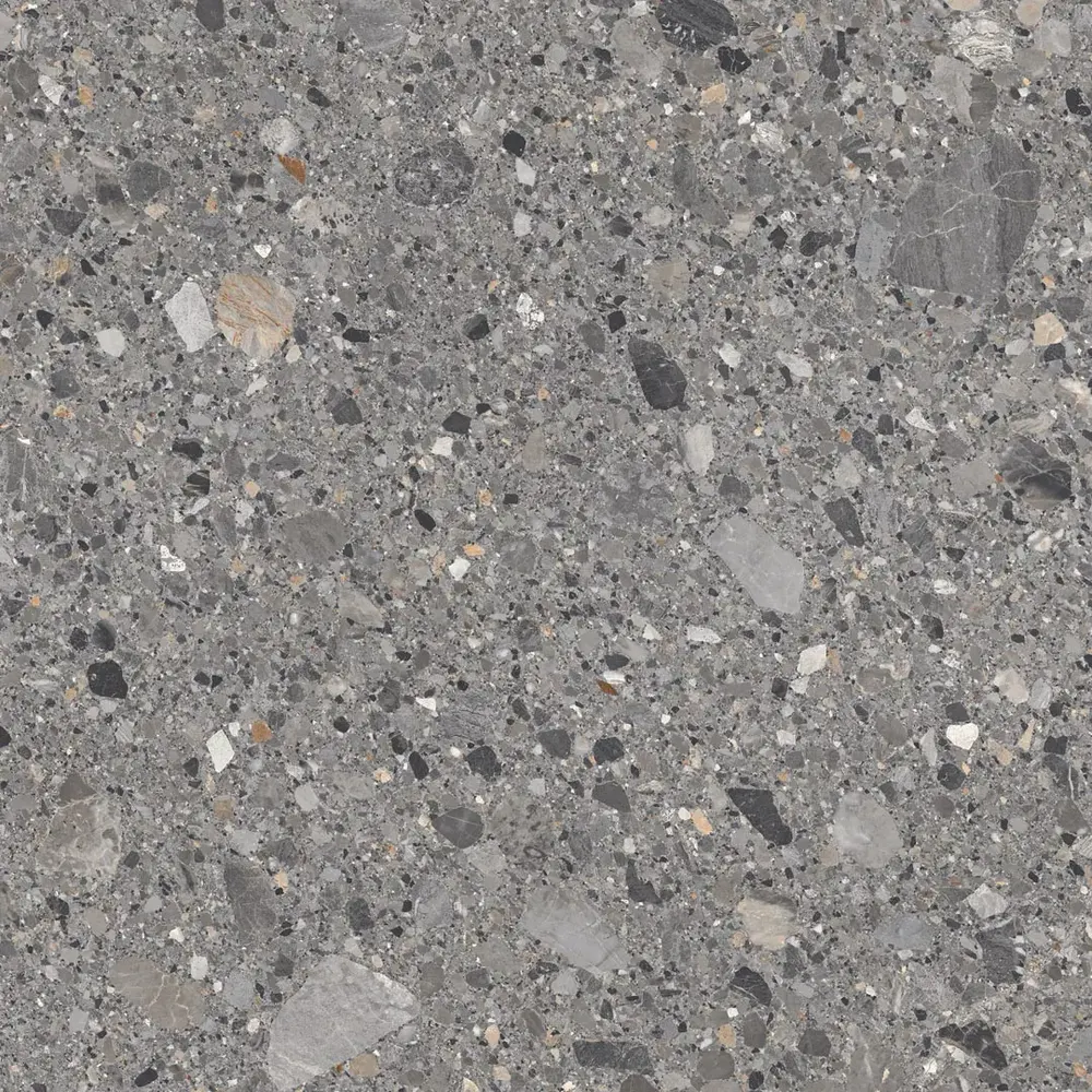 Terrazo Dark Grey Porcelain Tile — concrete-look porcelain & ceramic tile, available at The Tile Store, Fort Lauderdale