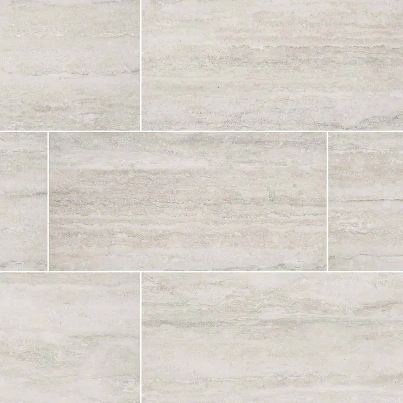 Veneto White Porcelain Tile — travertine-look porcelain & ceramic tile, available at The Tile Store, Fort Lauderdale