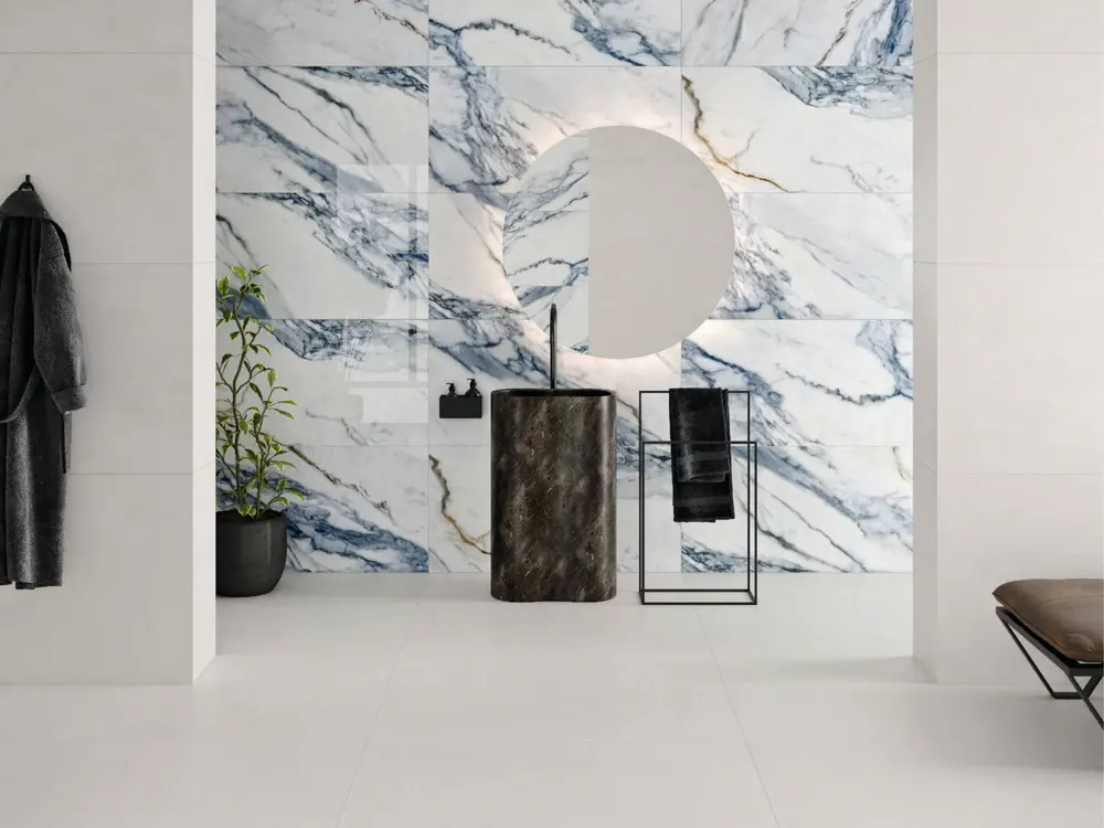 Annie Blue Marble Porcelain Tile — marble-look porcelain & ceramic tile, available at The Tile Store, Fort Lauderdale