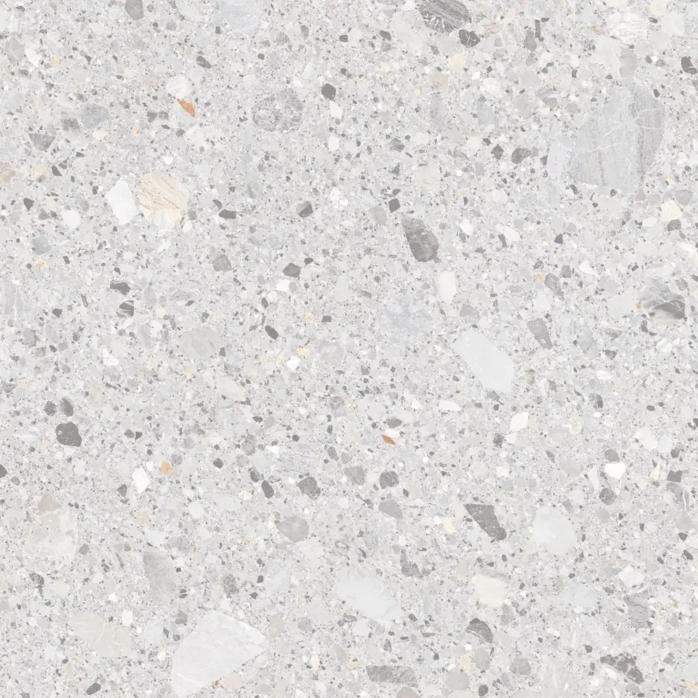 Terrazo Light Grey Porcelain Tile — concrete-look porcelain & ceramic tile, available at The Tile Store, Fort Lauderdale