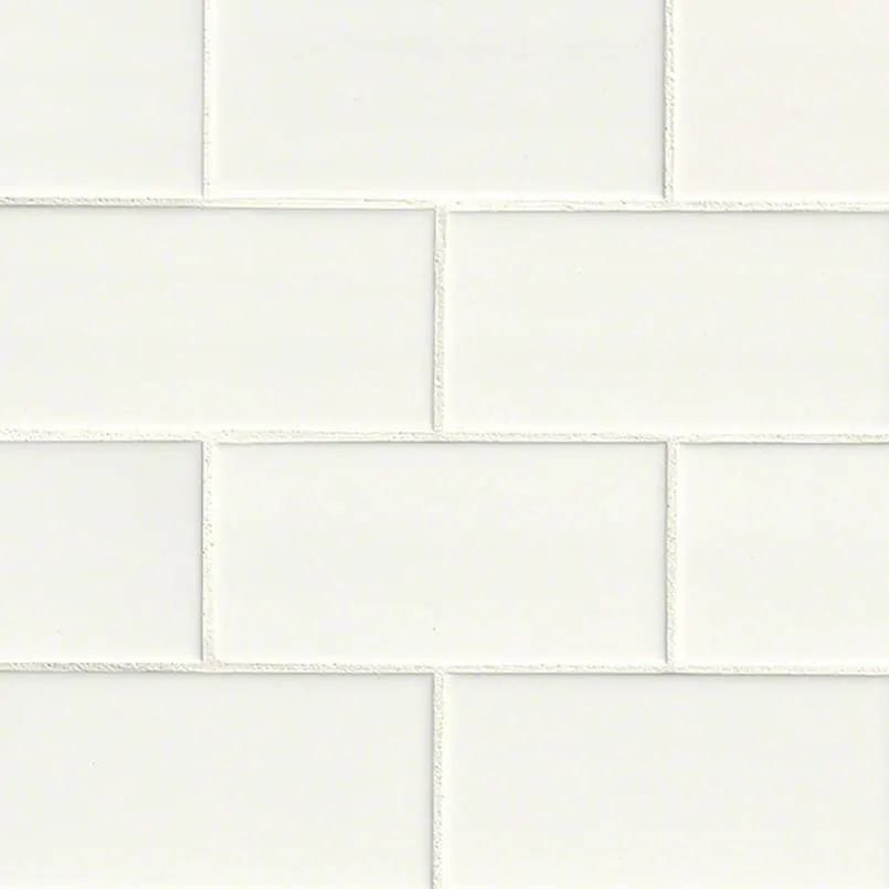 White Ceramic Subway Tile — stone-look wall tile, available at The Tile Store, Fort Lauderdale
