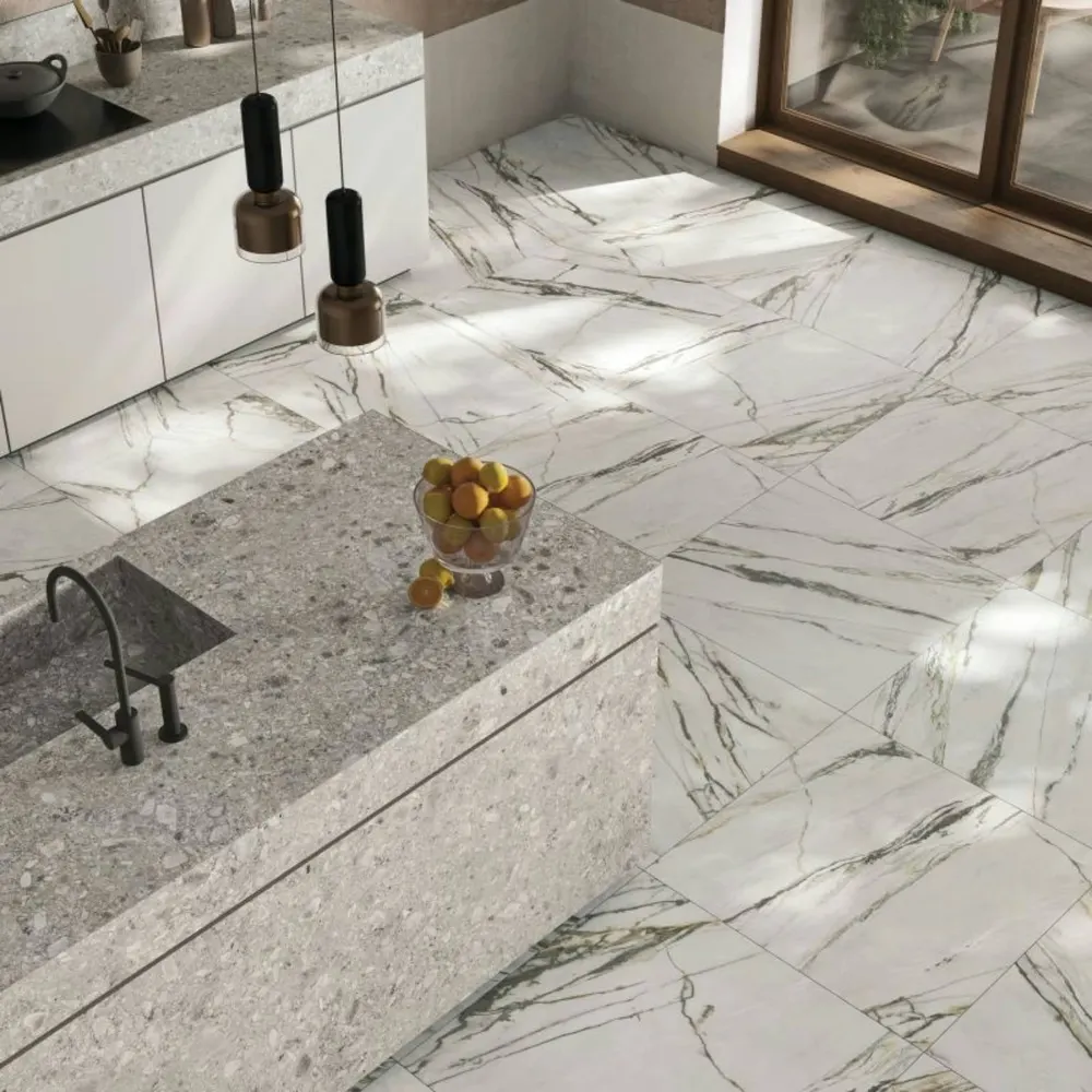 Calacatta Bamboo Marble Porcelain Tile — marble-look 3d & decor tile, available at The Tile Store, Fort Lauderdale