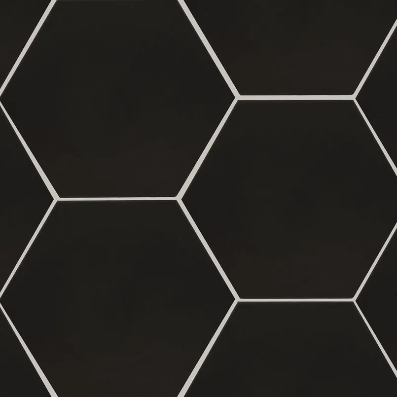 Hexley Graphite Hexagon Tile — stone-look porcelain & ceramic tile, available at The Tile Store, Fort Lauderdale