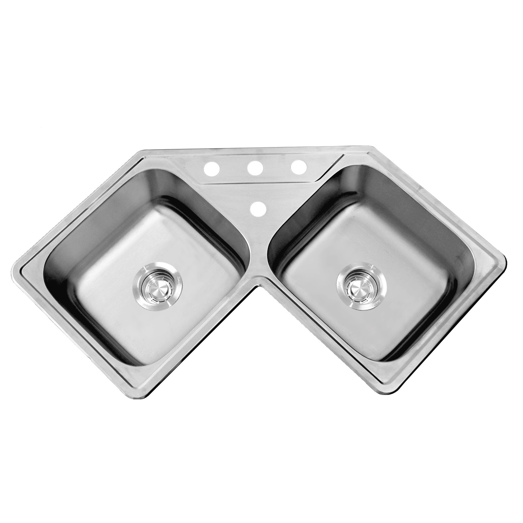 Almera Top-Mount 50/50 Corner Kitchen Sink