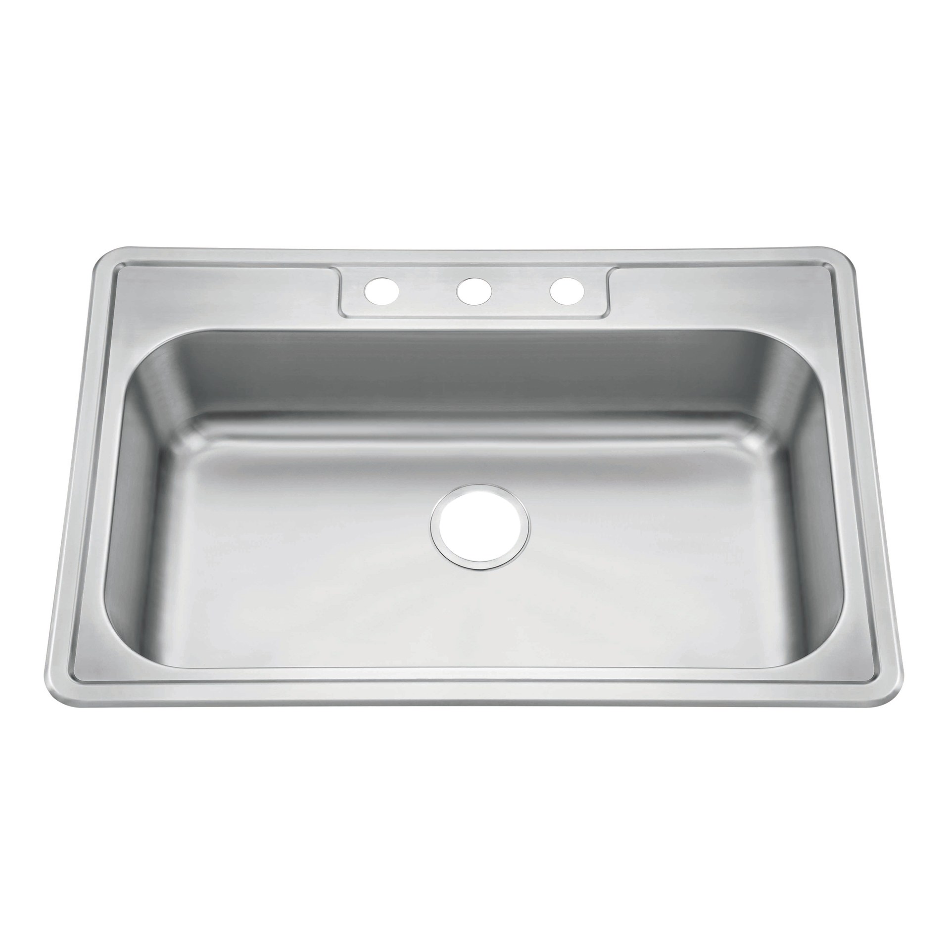 Almera 33 x 22 in. top-mount single bowl kitchen sink, 8 or 9 in. bowl depth