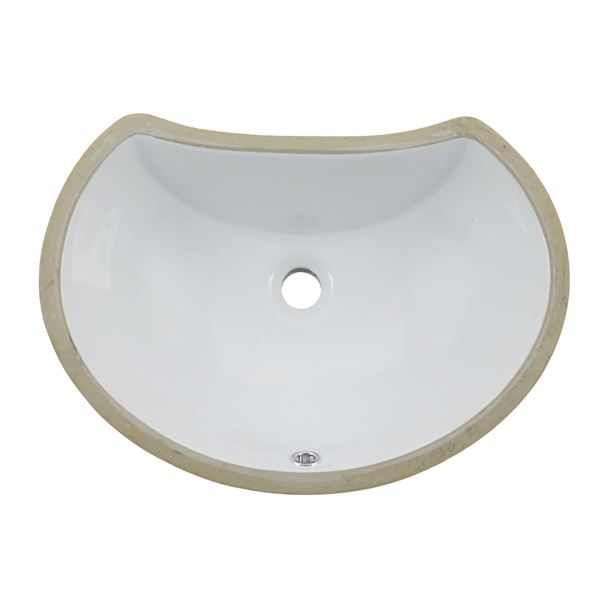 Belvira 18 x 11 in. crescent undermount porcelain vanity sink, white