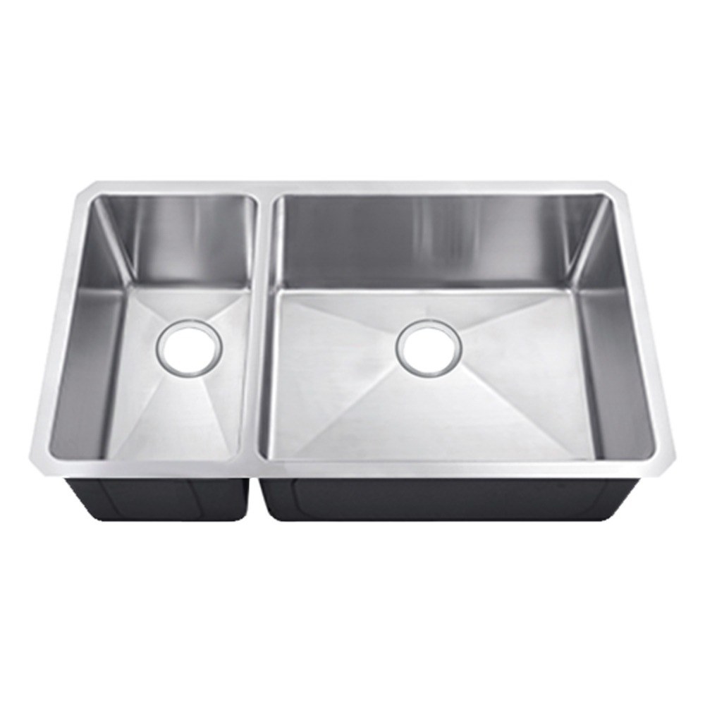 Calder 30/70 Double Bowl Kitchen Sink — 18 Gauge, Micro Radius