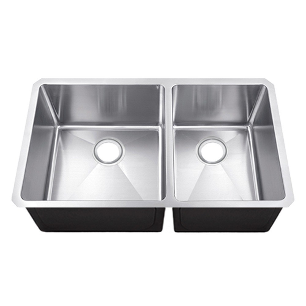 Calder 60/40 Double Bowl Undermount Kitchen Sink — 16 or 18 Gauge