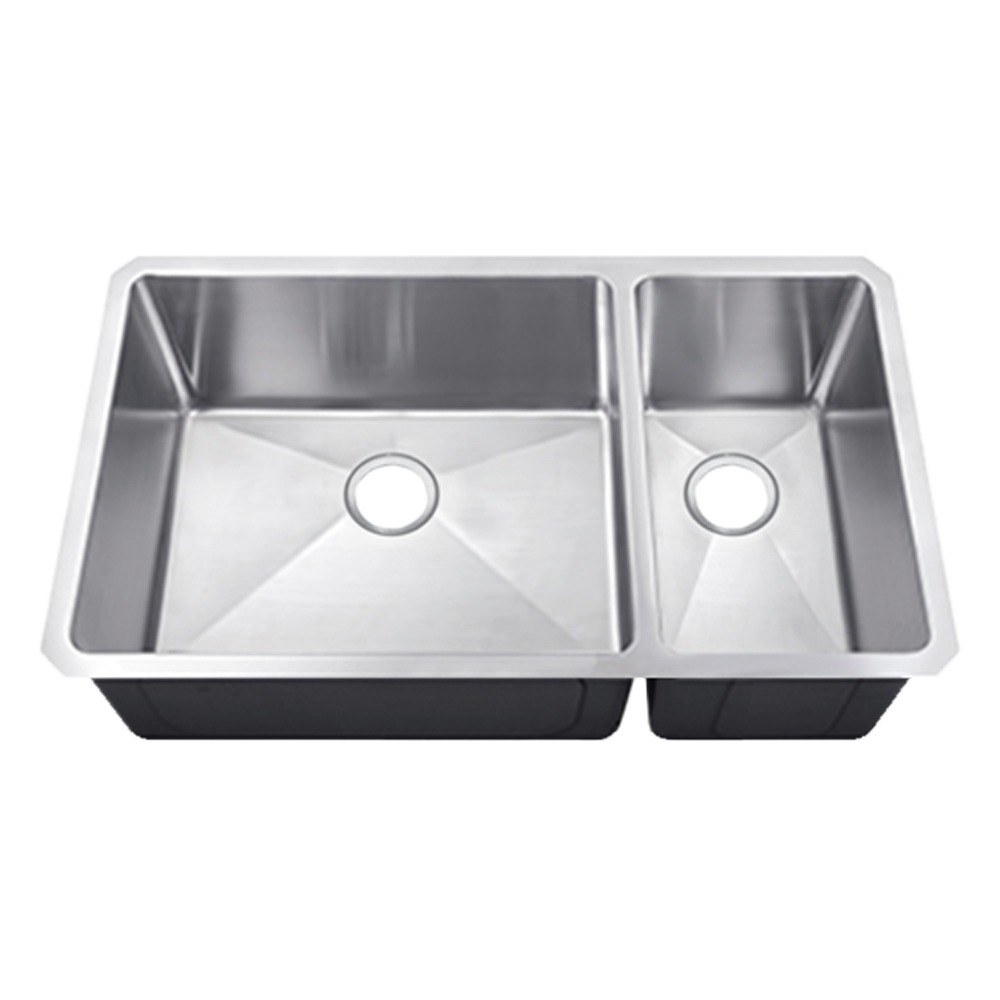 Calder 70/30 Double Bowl Undermount Kitchen Sink — 18 Gauge