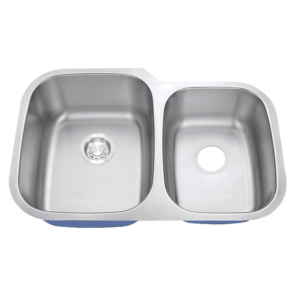 Castellan 60/40 Double Bowl Undermount Kitchen Sink — 16 Gauge