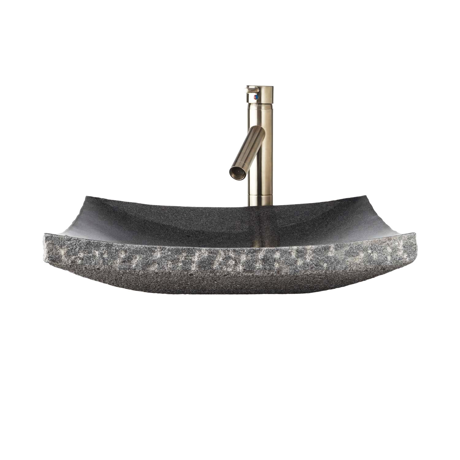 Valera Chiseled Granite Rectangular Vessel Sink