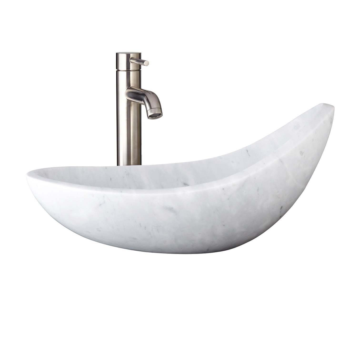 Ondara Oval Carrara Marble Vessel Sink