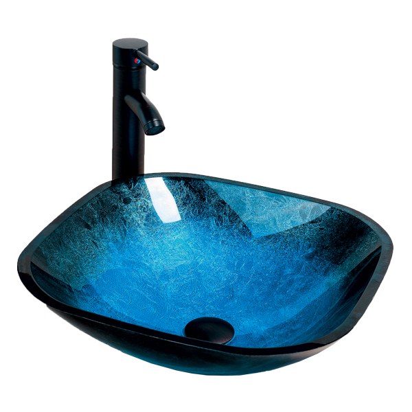 Winsara Square Tempered Glass Vessel Sink