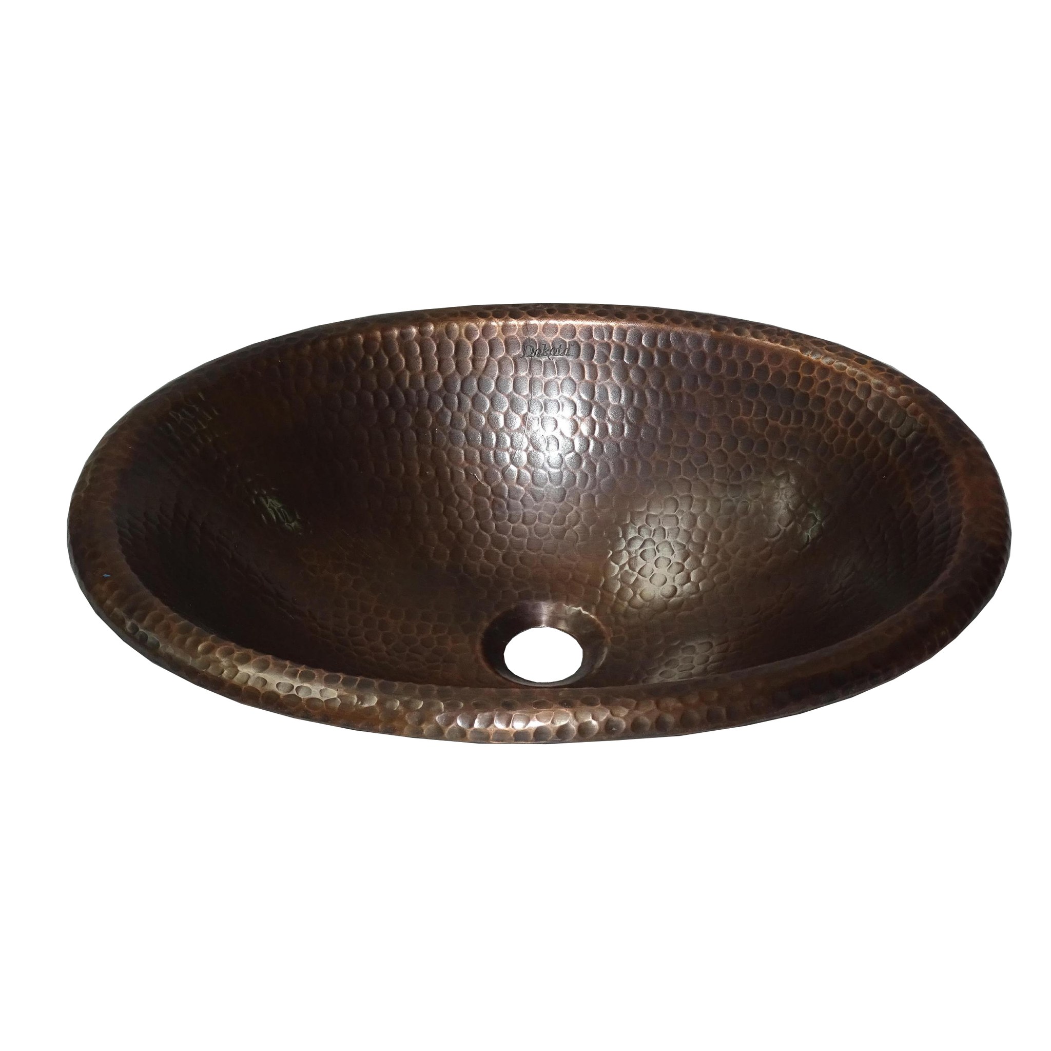 17 x 14 in. hammered copper vanity sink, 14 gauge