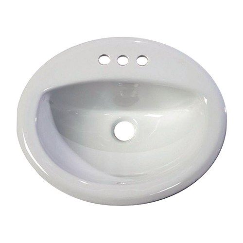 Faverra 20 x 17 in. oval top-mount porcelain vanity sink