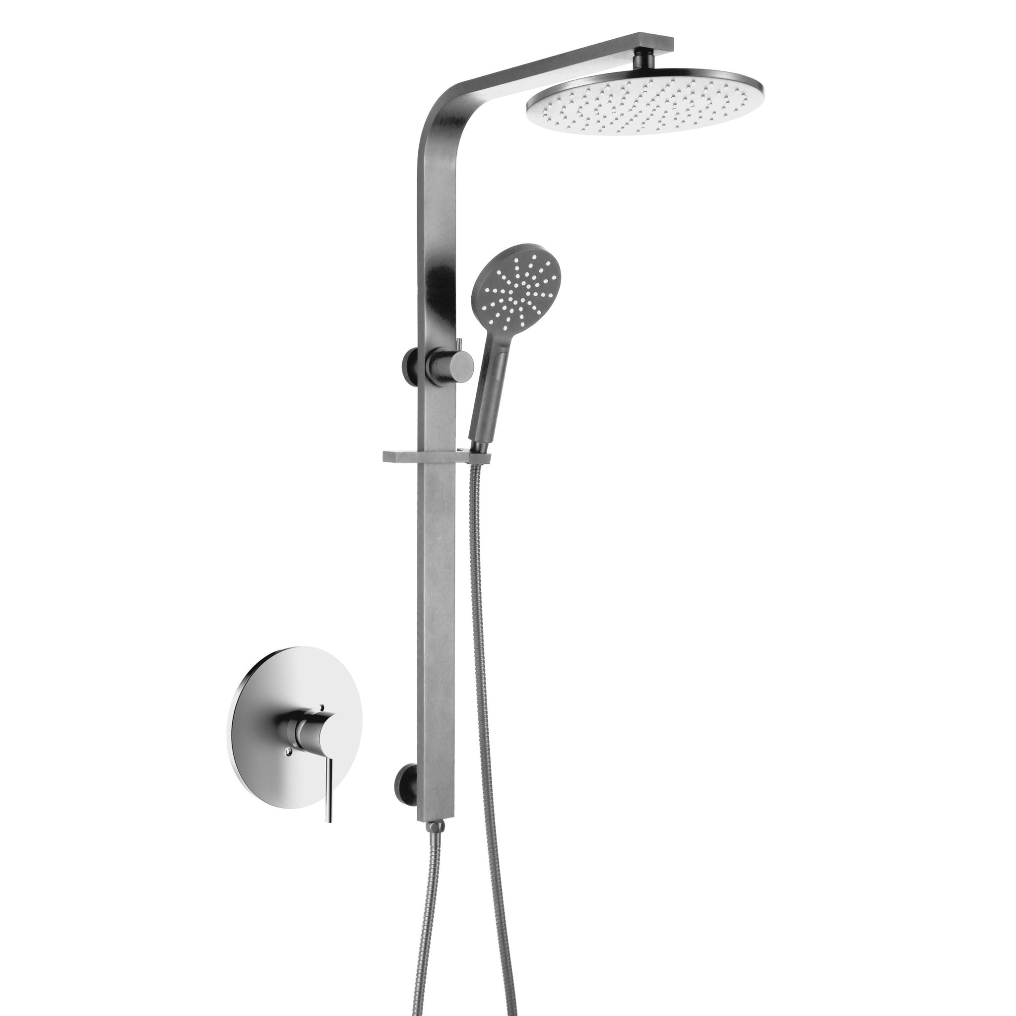 Galena Wall-Mounted Shower Set with Rain Head and Hand Shower