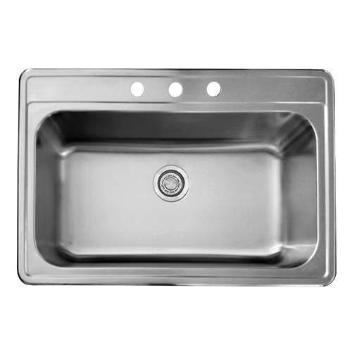 Standard-Radius Top-Mount Single Bowl Kitchen Sink — 33 x 22 in.