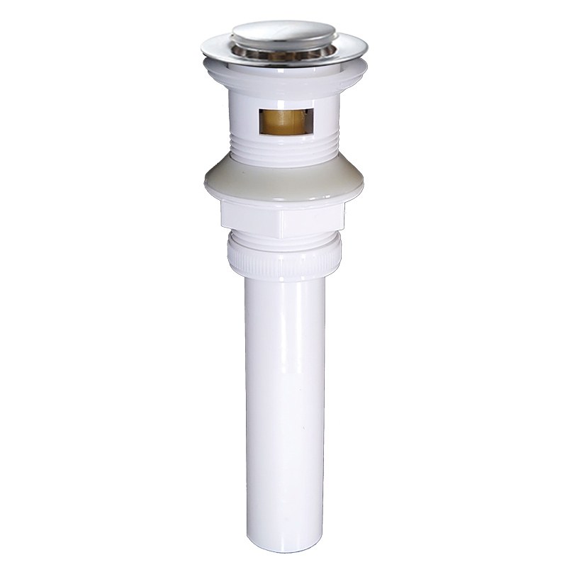 Push Pop-Up Bathroom Sink Drain with Overflow — PVD Brushed Nickel
