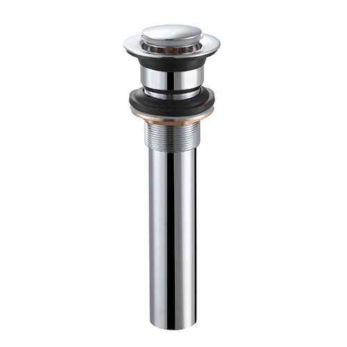 Stainless Steel Push Pop-Up Bathroom Sink Drain — No Overflow