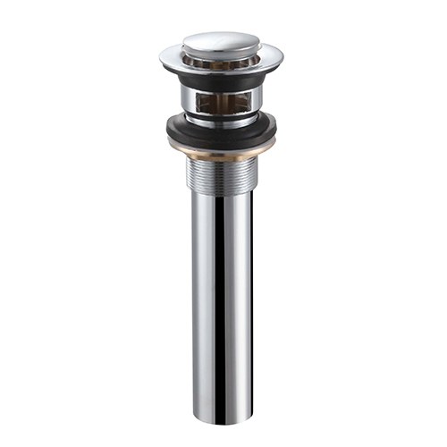 Stainless Steel Push Pop-Up Bathroom Sink Drain with Overflow