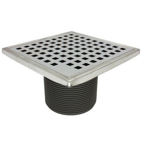 Square shower drain — 4 in.