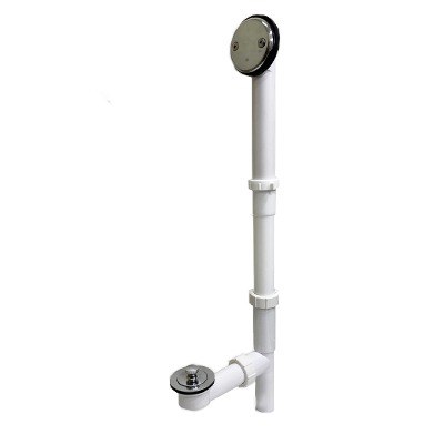 Bathtub drain and overflow kit — twist-and-pull stopper