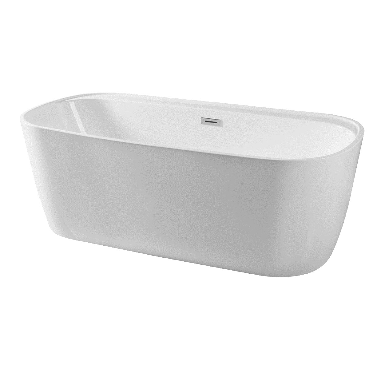 Jessamy Freestanding Rectangular Bathtub with Back Ledge