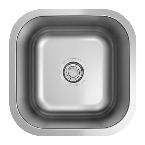 Marbella 16 x 16 in. square single bowl undermount bar sink, 18 gauge stainless steel