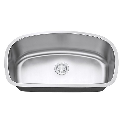 Marbella 33 x 19 in. single D-bowl undermount kitchen sink, 18 gauge stainless steel