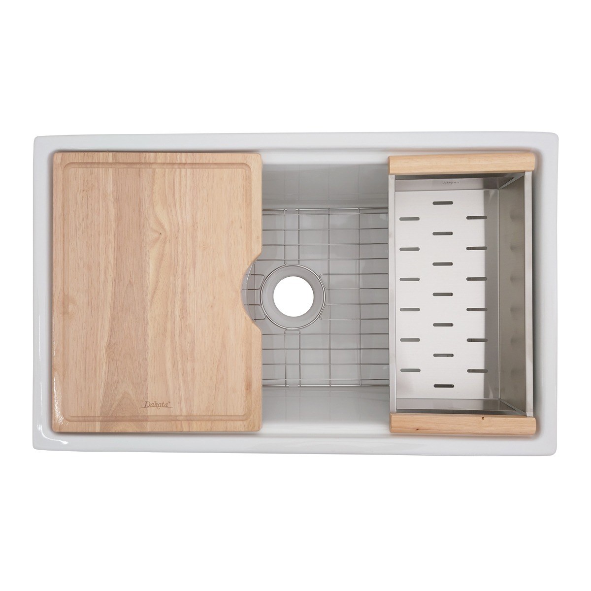 Palomera 33 x 20 in. Fireclay Farmhouse Workstation Sink — Single Bowl
