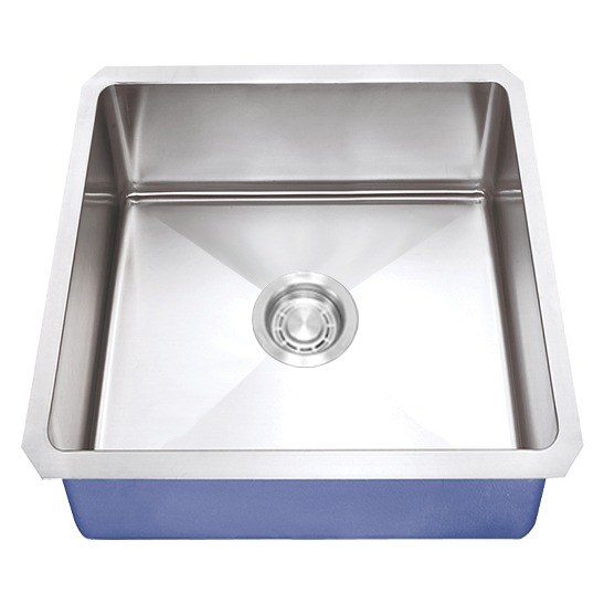 Rivano 16 x 16 in. square single bowl undermount bar sink, 16 gauge stainless steel