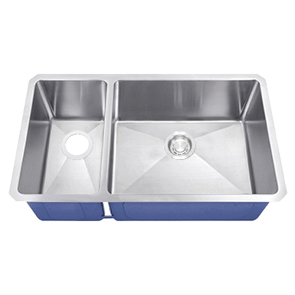 Rivano 30/70 double bowl undermount kitchen sink, 16 gauge stainless steel