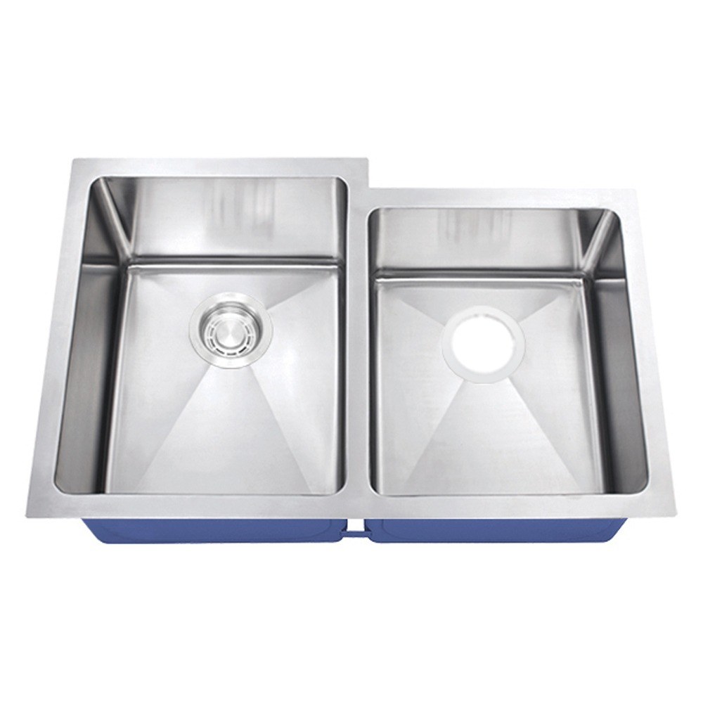 Rivano Undermount Offset 60/40 Double Bowl Kitchen Sink