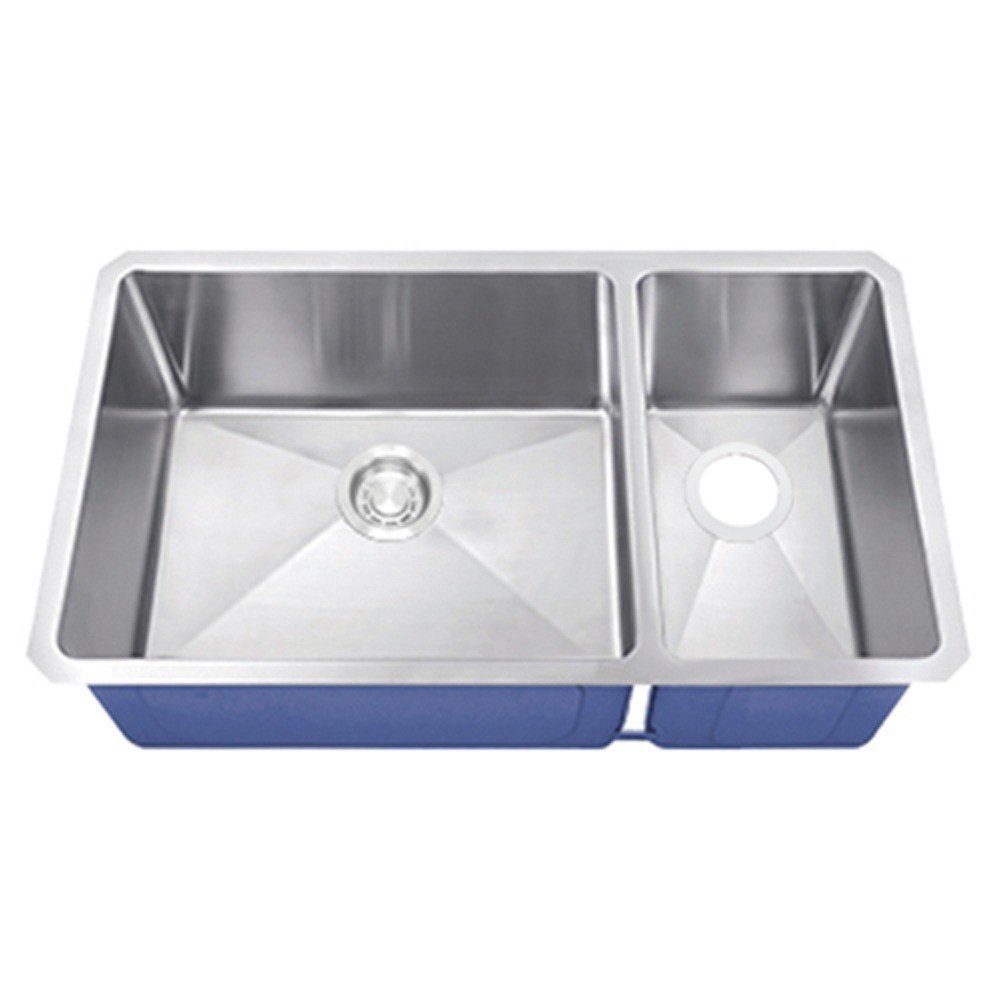 Rivano Undermount 70/30 Double Bowl Kitchen Sink — Micro Radius