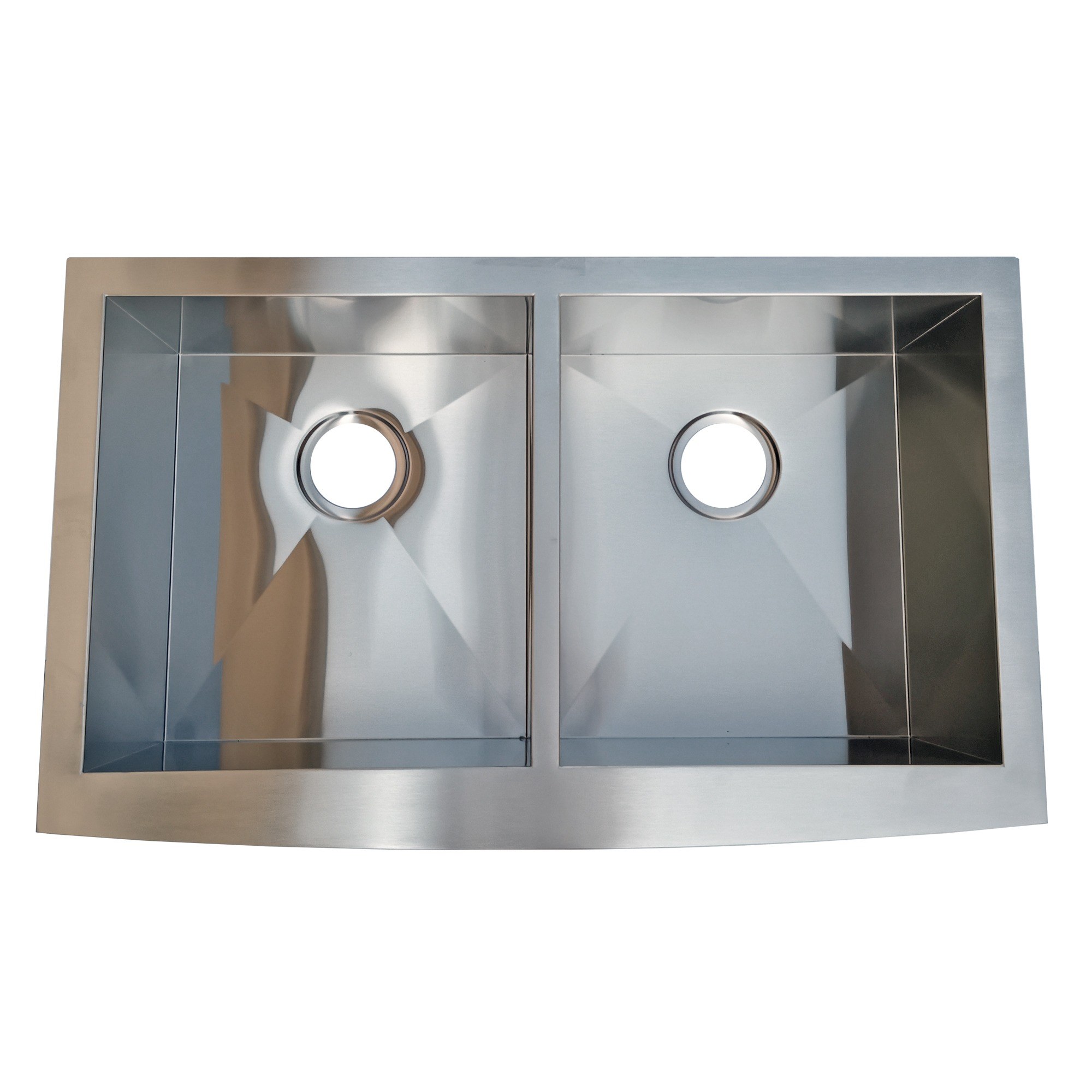 Solano 50/50 Double Bowl Apron Front Kitchen Sink — Zero Radius