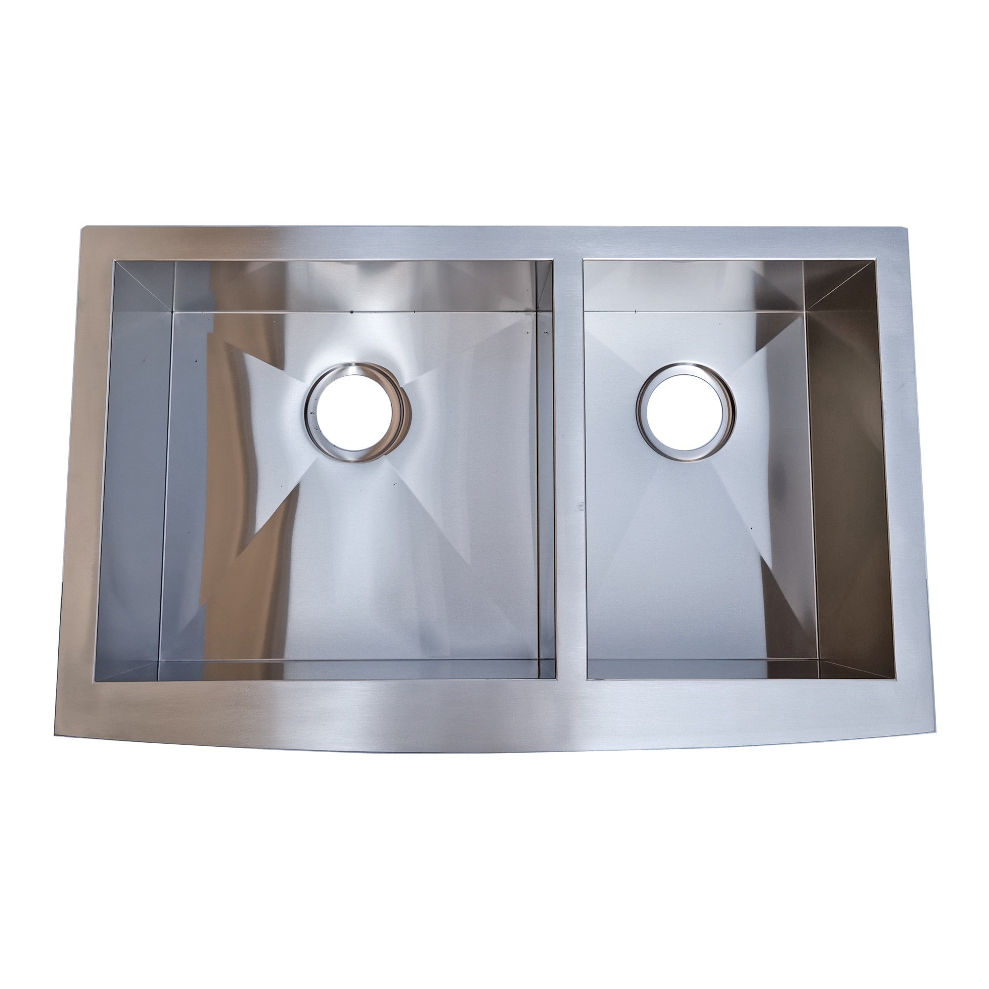 Solano 60/40 Double Bowl Apron Front Kitchen Sink — Zero Radius