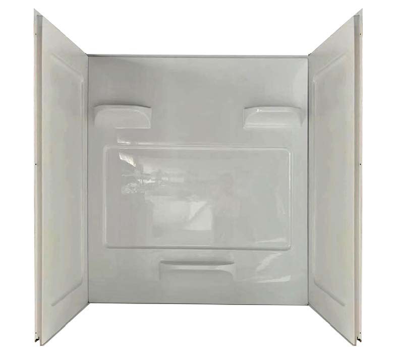 Kelmscott Three-Piece Alcove Bathtub Surround with Shelves