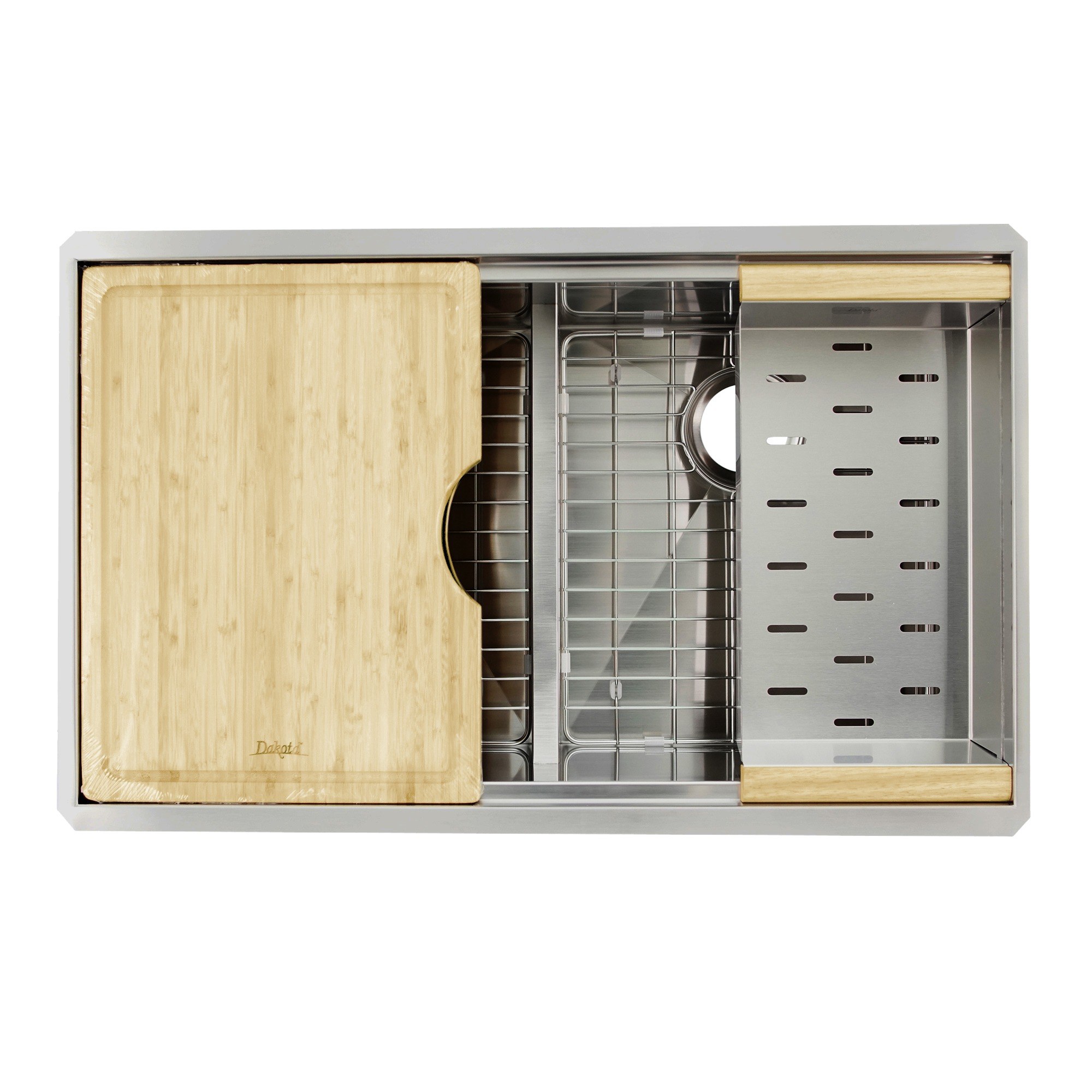 Vantera 32 x 20 in. 50/50 Low-Divide Workstation Kitchen Sink
