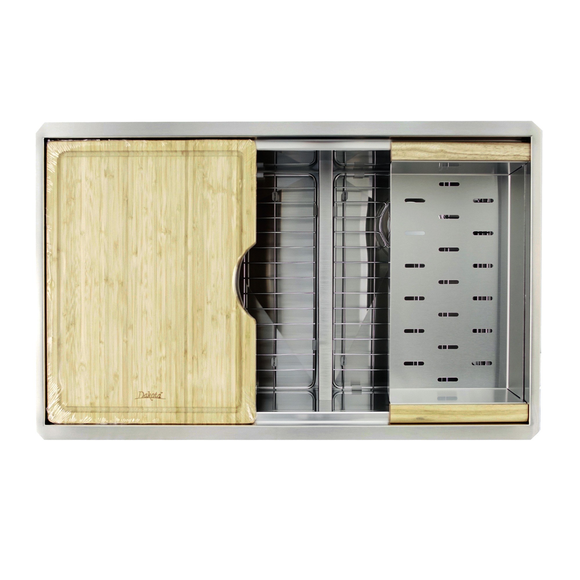 Vantera 32 x 20 in. 60/40 Low-Divide Workstation Kitchen Sink