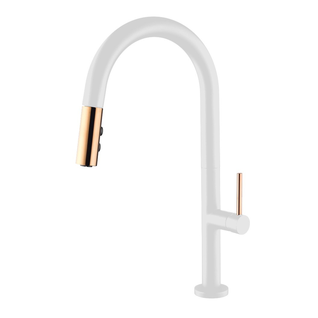 Zephira Two-Tone High-Arc Pull-Down Kitchen Faucet