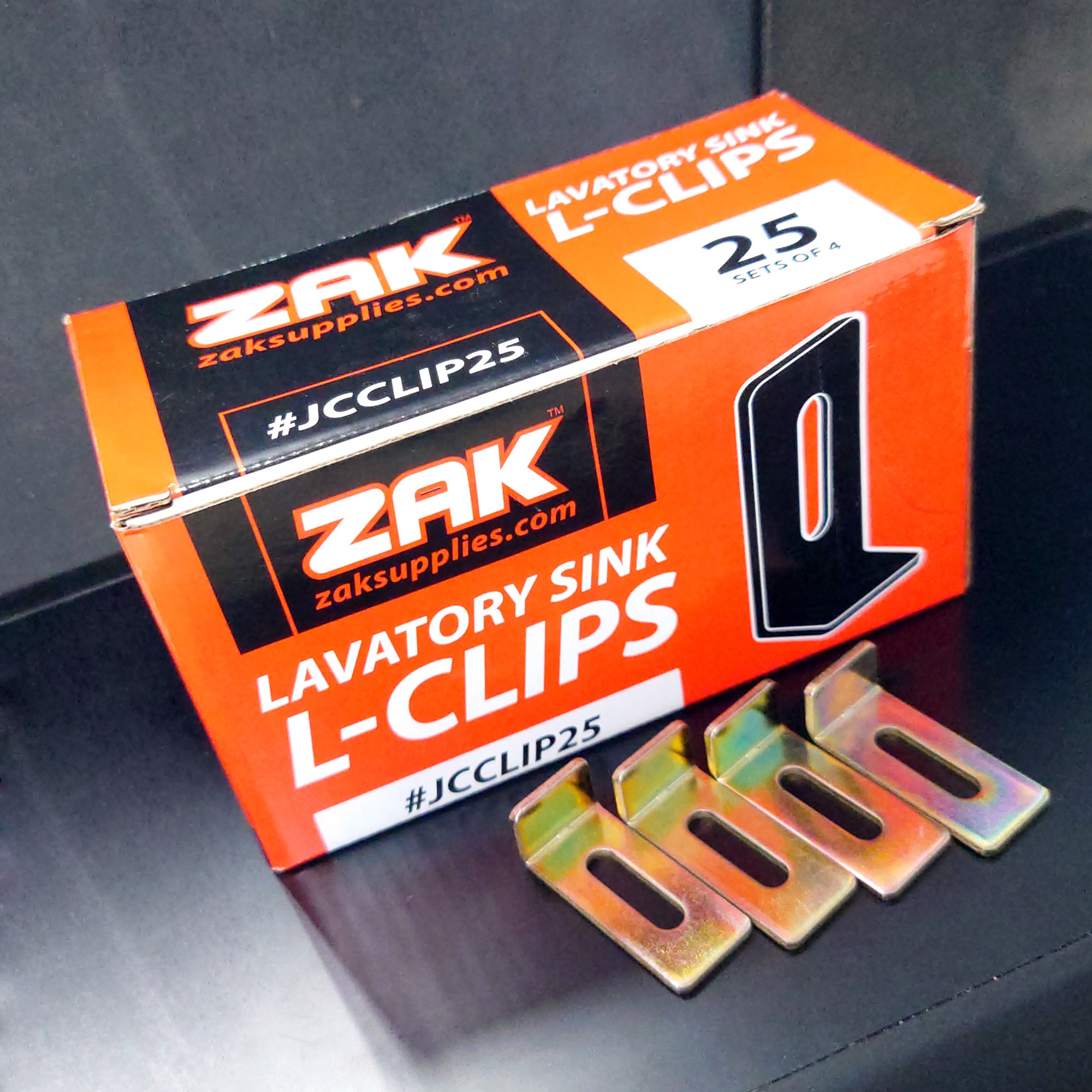 Undermount Sink L-Clips — 25 Set Box