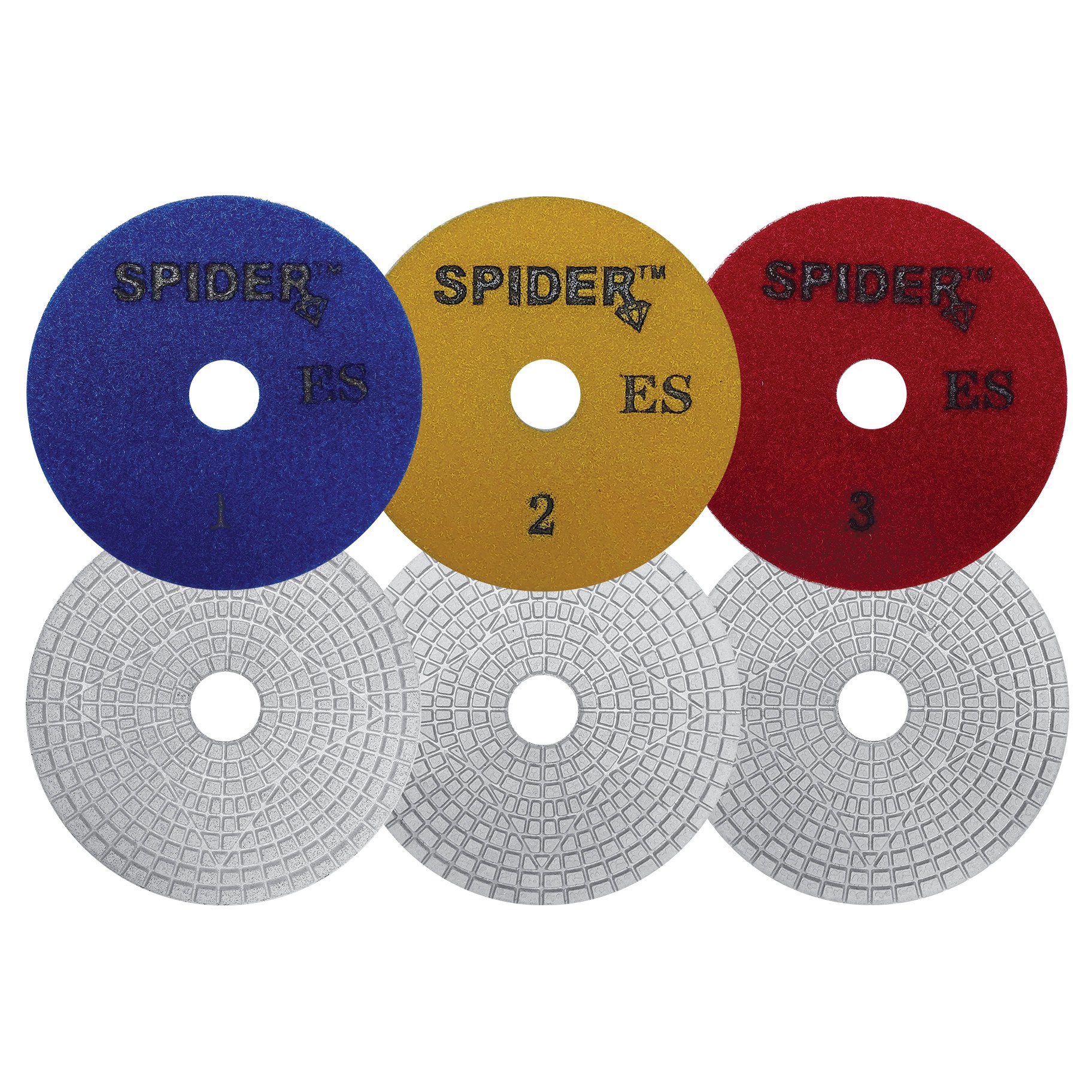 Contractor 3-Step Wet Polishing Pads — White Resin, Brick Pattern